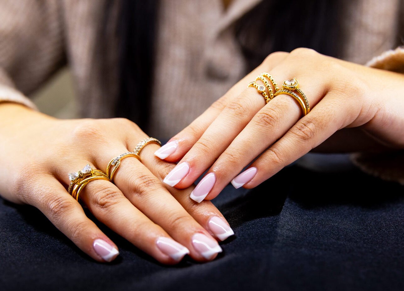 white and transparent nails